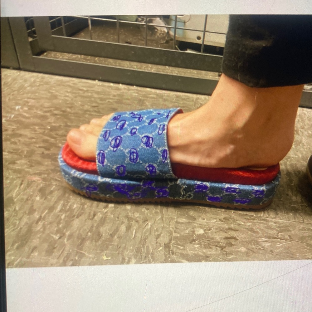 Ucci denim platform sandals